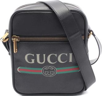 Gucci 2010s logo-print shoulder bag - Black