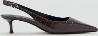 Mango Scarpe tacco effetto cocco bordeaux - Donna - 35 - MANGO