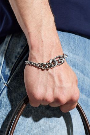 Givenchy Bracelet With Logo, Mens, Silver