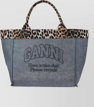 Ganni tote bag with logo tote bag