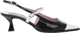Carel Black Leather Slingback Pumps