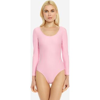 Leveret Womens Long Sleeve Leotard in Pink at Nordstrom, Size X-Small