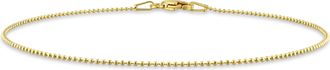 Mimi & Max 1mm Ball Chain Anklet in Yellow Silver - 9 in