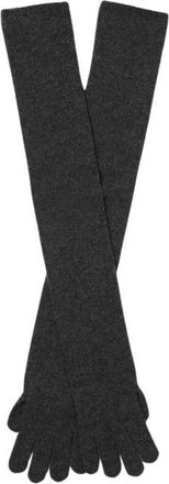 Max Mara Accessoires, Dames, Grijs, ONE Size, Wol, Luxe Wol Lange Handschoenen