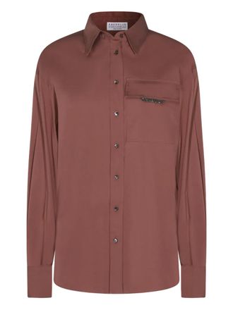 Brunello Cucinelli pocket embellishment shirt - Marrone