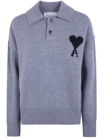 Ami Polo Sweater Contrasted Quota Ami De Coeur