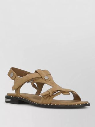 Ash flat sandals suede straps studs hardware