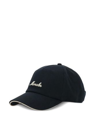 Moncler Cappello da baseball VLOGO in cotone - Nero