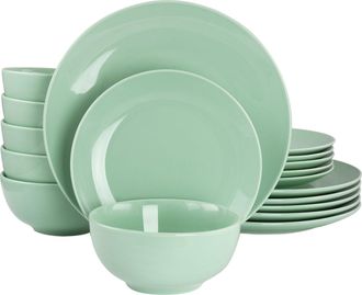 Elama Luna 18 Piece Porcelain Dinnerware Set