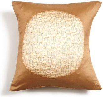 Studio Variously Shunya Black Handcrafted Shibori Print Mulberry Silk Pillow - Cover + Insert in Black/gold at Nordstrom