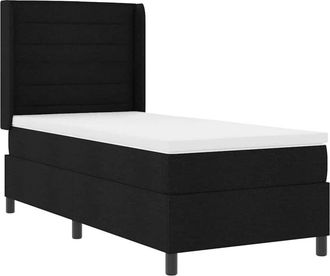 vidaXL Cama Tipo Box Spring Con Colch&oacute;n Negro 80 X 200 Cm Tela Vidaxl