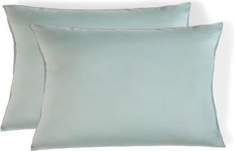 Febronie Funda de almohada (x2) algod&oacute;n verde celad&oacute;n 50x70