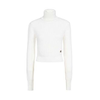 Dolce & Gabbana Turtlenecks, female, White, 2XS, Ribbed Virgin Wool Turtleneck Jumper