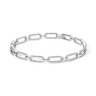 House of Brilliance 14K White Gold 1.00 Cttw Paperclip Link Bracelet at Nordstrom