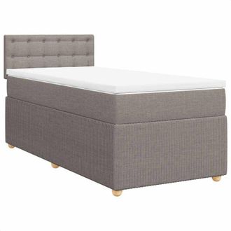 vidaXL Cama Box Spring Con Colch&oacute;n Tela Gris Taupe 90x200 Cm Vidaxl