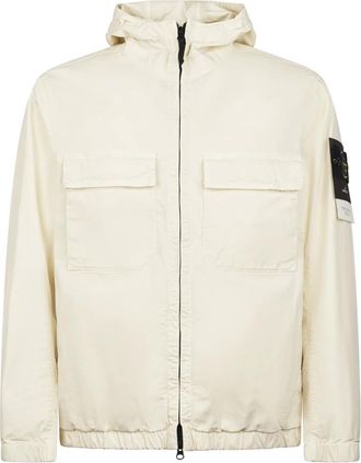 Stone Island Jassen, Heren, Wit, XL, Stone Island Jassen White