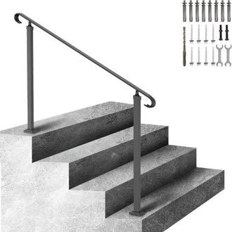 OEM Treppengel&auml;nder 140x13,5x97 Cm Handlauf Gel&auml;nder H&ouml;he(bis Zu 48 Cm) & Winkel(0-52,8&deg;) Einstellbar Eingangsgel&auml;nder Eisenhandlauf Ideal F&uuml;r 2 Oder 3 St