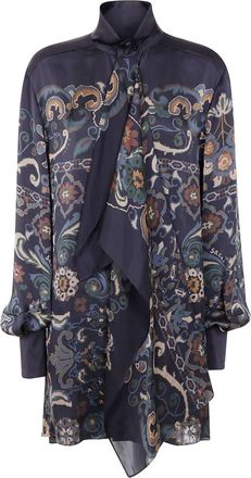 sacai Turtle Neck Floral Print Dress