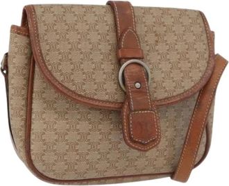Celine Pre-owned Canvas Schoudertas - Dames - Vintage Schoudertas - Beige - ONE Size - Leer - Vintage