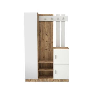 Dmora Muebles de entrada efecto madera roble, blanco 114x38 cm
