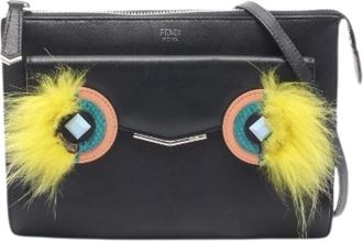 Fendi Pre-owned Bag Bugs Monster Leather Fur Shoulder Bag - - Pre-owned - Donna - Nero - ONE SIZE