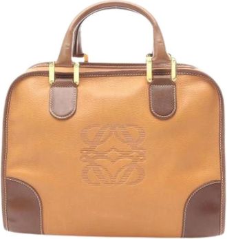 Loewe Pre-owned Handbags, female, Brown, Size: ONE SIZE Pre-owned Leather Handbag