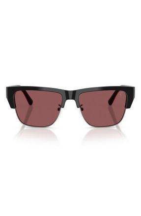 Ferrari 55mm Square Sunglasses in Black Shiny Red Black at Nordstrom