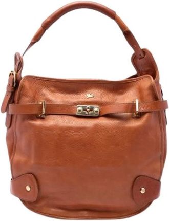 Burberry Pre-owned Vintage Tote - Dames - Vintage Schoudertas - Bruin - ONE Size - Leer - Vintage