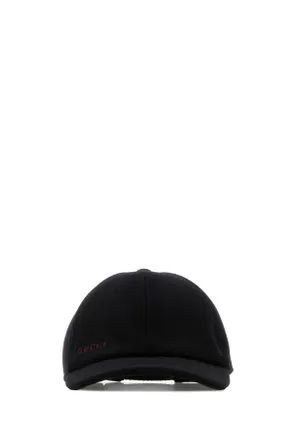 Gucci Black Wool Baseball Cap