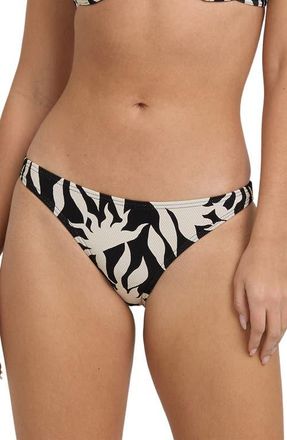 Billabong By My Side Tropic Bikini Bottoms in Black White at Nordstrom, Size X-Small
