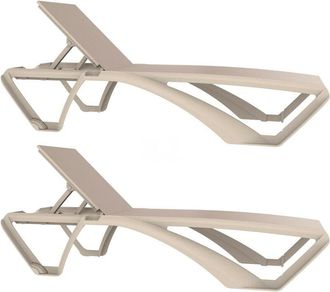 Resol Marina Club Set 2 Tumbona Exterior Estructura Marfil - Textilene Beige - Resol