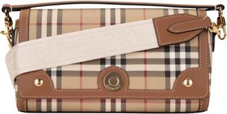 Burberry Schoudertas - Dames - Schoudertassen - Beige - ONE Size - Katoen - Tassen