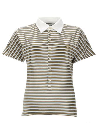 Golden Goose Horizontal Stripes Alternating Shades Polo Shirt