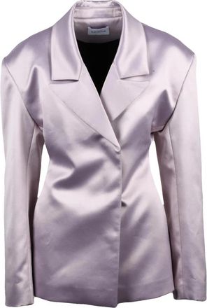 16Arlington Lange Satin Jas - Dames - Blazers - Paars - S - Polyester - Jassen