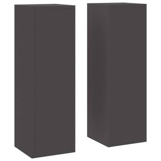 Berkfield Home Outdoor Plant Stands Pillar 2 pcs Black 24x24x75 cm Steel | Size: 24 x 24 x 75 cm
