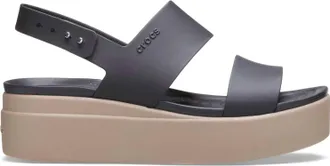 Crocs Womens Brooklyn Strappy Wedge Sandal In Black/gray