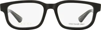 Gucci GG1584O Arched Rectangular Acetate Eyeglasses - Black