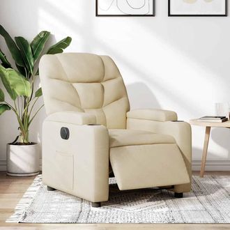 vidaXL Vidaxl - Sill&oacute;n Reclinable El&eacute;ctrico De Tela Crema