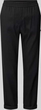 Marc Cain Straight Fit Leinenhose mit Viskose-Anteil in Black, Gr&ouml;&szlig;e 34
