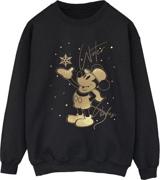 Disney Dames/Dames Winter Wishes Mickey Mouse Sweatshirt (Zwart)