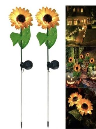 OEM L&aacute;mparas Solares Led De Jard&iacute;n Con Forma De Girasol, Decoraci&oacute;n De Jard&iacute;n, 2 Unidades