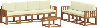 vidaXL Conjunto De Sof&aacute;s De Exterior 8 Uds. Natural Y Crema Vidaxl
