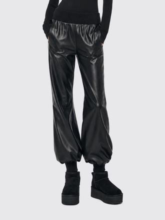 Norma Kamali Puff Jog Faux Leather Jogger Trousers with Elasticated Waist