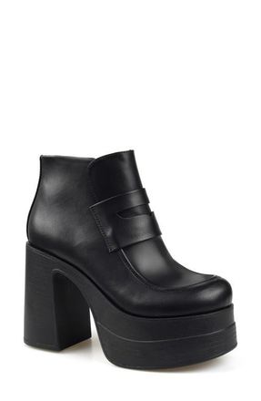 Candie's Alesia Platform Bootie in Black Faux Leather at Nordstrom, Size 11