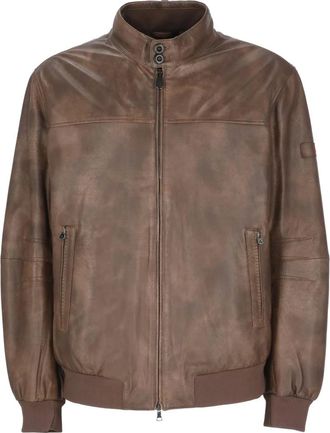 Peuterey Giacca Bomber Trapuntata in Pelle - - Jackets - Uomo - Marrone - L