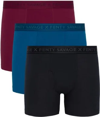 Savage x Fenty Savage Classics 3-Pack Boxer Briefs in Black Caviar/in Lieu/dark at Nordstrom, Size Xx-Large