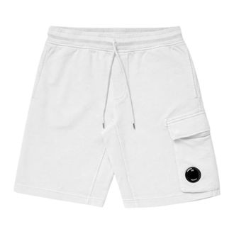 C.P. Company Cotton Diagonal Fleece Cargo - male - C.P. Company - Casual Shorts - White - L - Shorts
