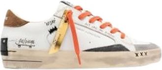 Crime London Skate Orange Flame - Heren - Schoenen - Wit - Maat: 44 EU Lame