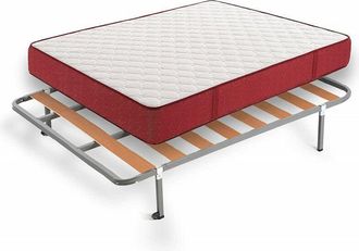 HOGAR 24 Sn20-colchon Viscoel&aacute;stico + Somier Basic Con Patas, Medida 140x190 Cm, Con Tejido 3d Y Aloe Vera, Higienico-transpirable