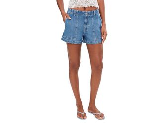 AG - Adriano Goldschmied Analeigh Mid Rise Utility Shorts Womens Shorts Gold Mountain : 31 3.5, Cotton/Denim/Linen